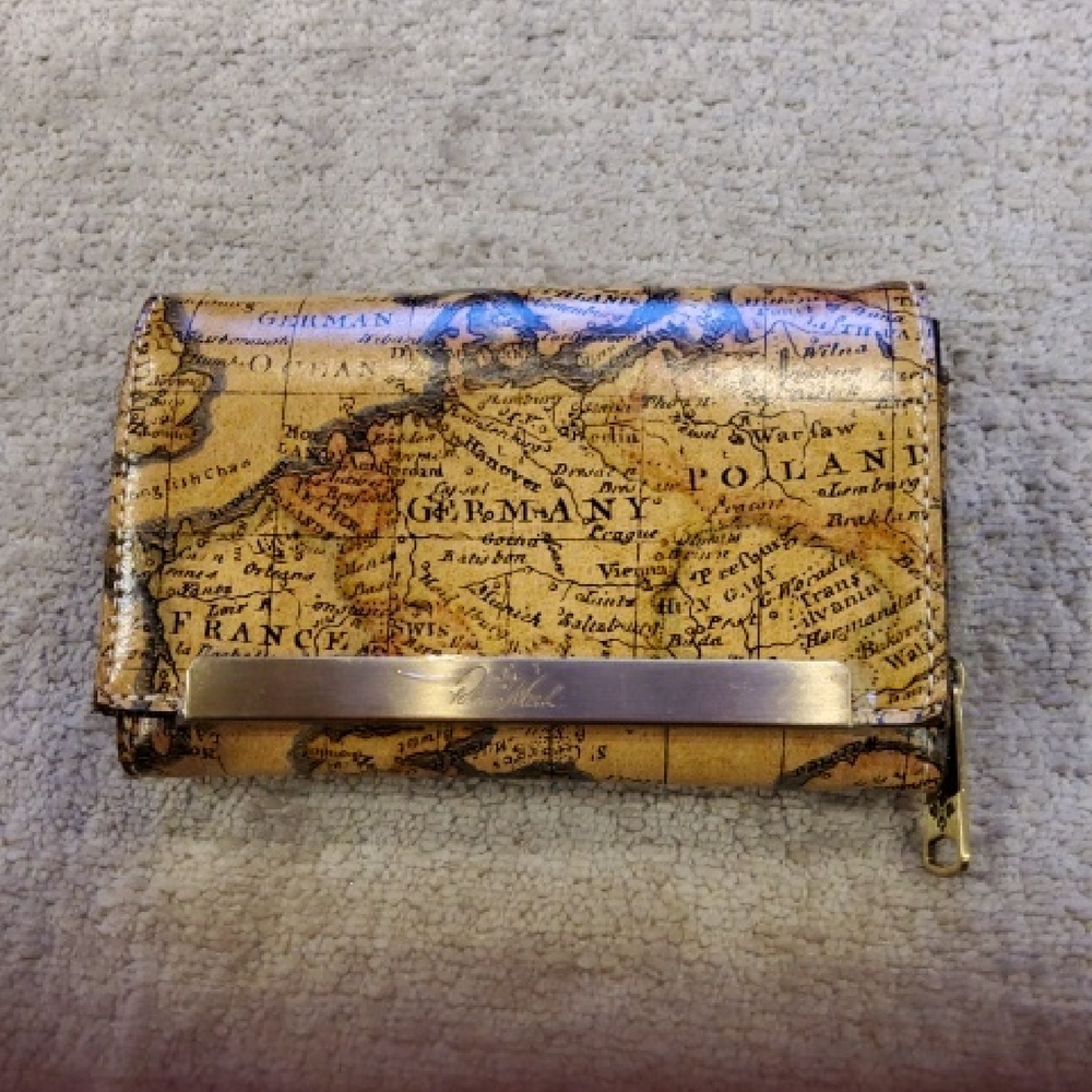 Patricia Nash Tan & Brown Europeon Map Wallet